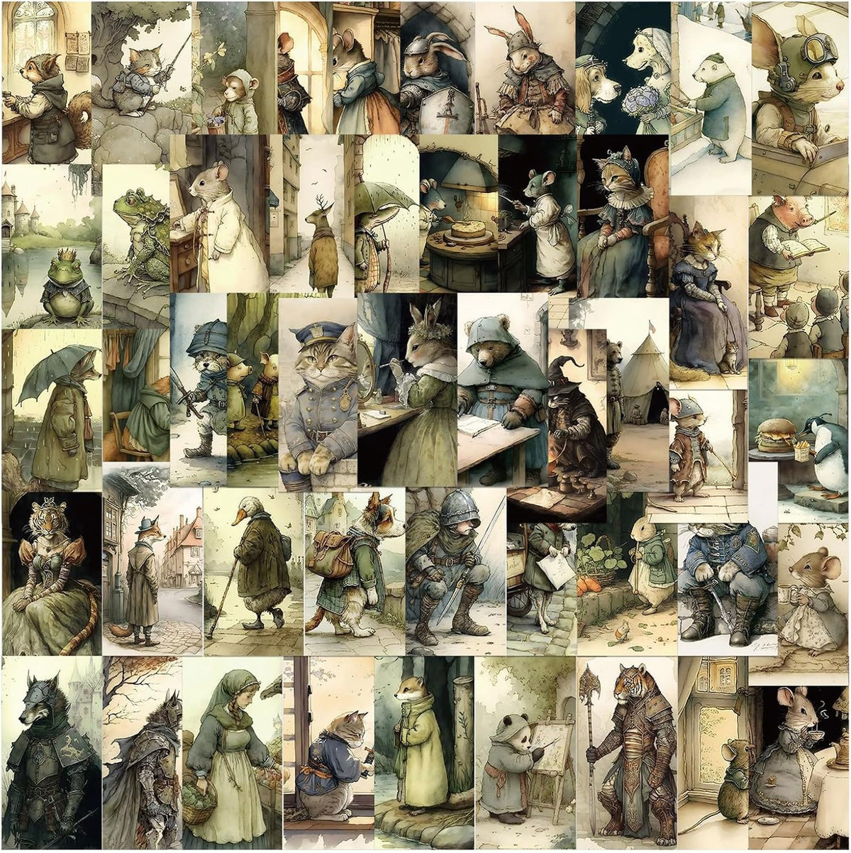 50Pcs Animals in Fairy Tale Style Stickers for Gifts Laptop Water Bottle Phone Motorcycle Bicycle Skateboard Luggage Decal Graffiti Patches HJHSL