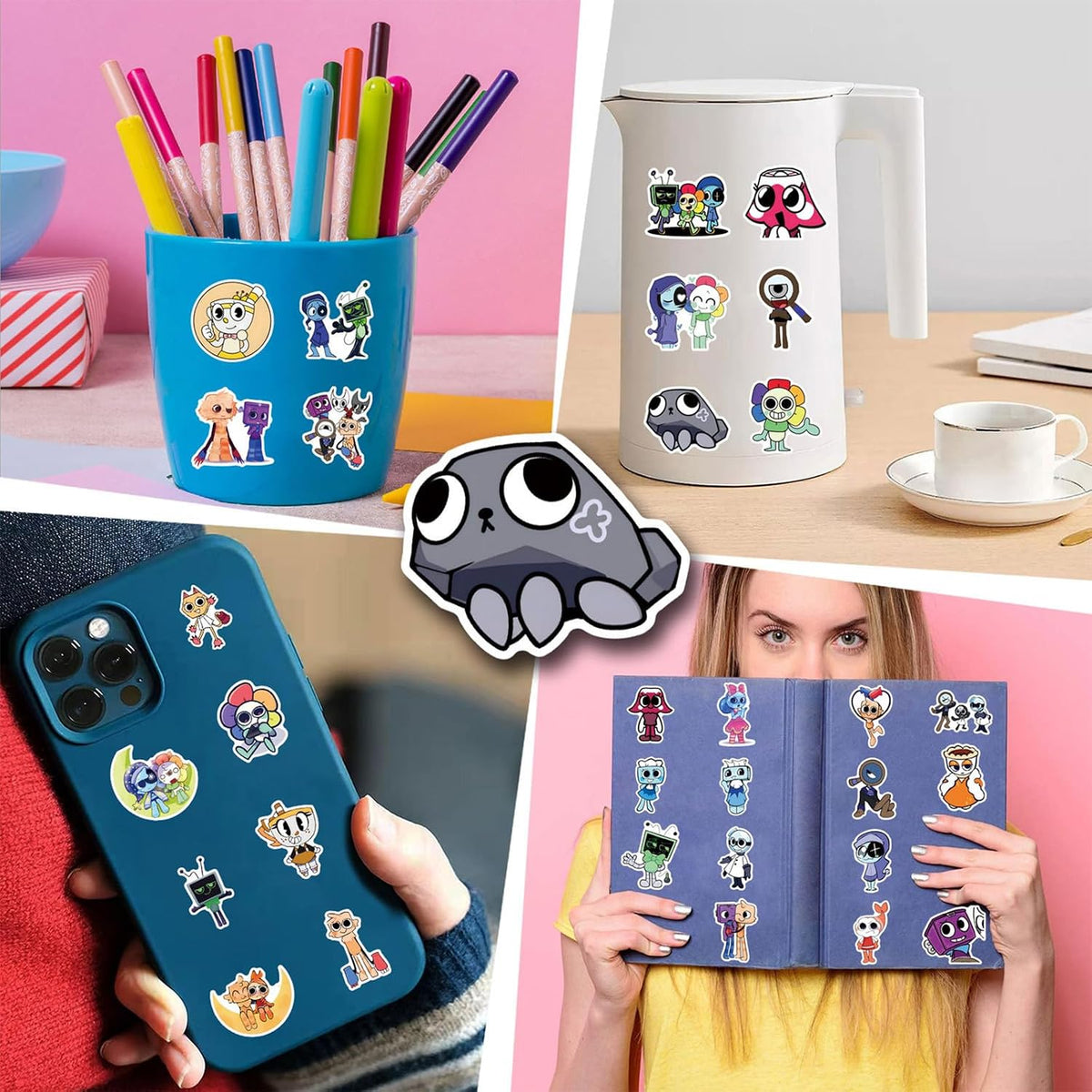 Auony 100pcs Game Stickers, Video Game Theme Funny Stickers for Water Bottle, Laptop, Phone, Skateboard, Scrapbooking (World of Dandys)
