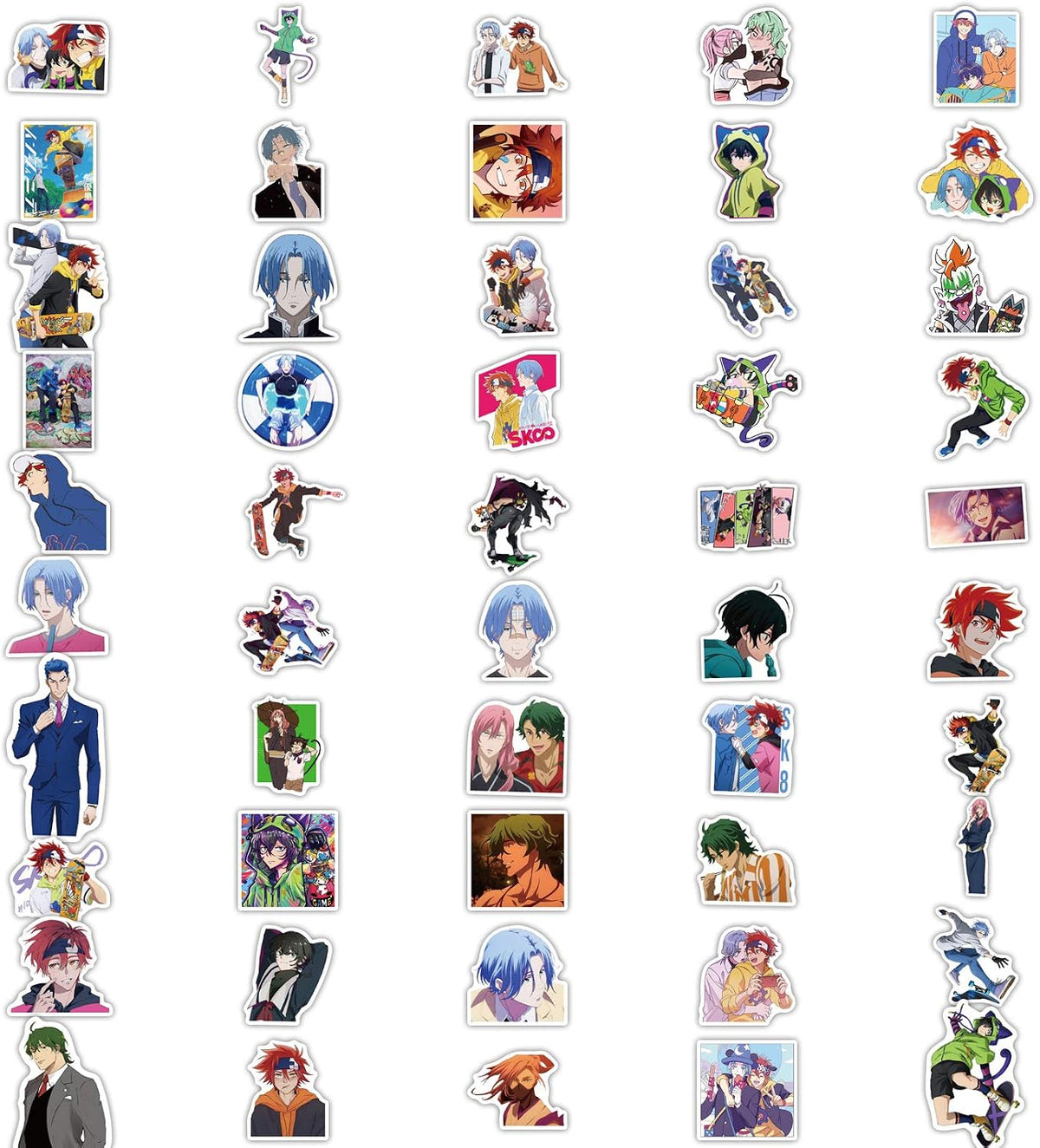 DIWSO Anime Stickers Pack 100 Pcs, Funny Stickers for Laptop, Water Bottles, Travel Case, Luggage, Car, Bicycle Stickers for Teens Aesthetic Trendy Stickers Waterproof