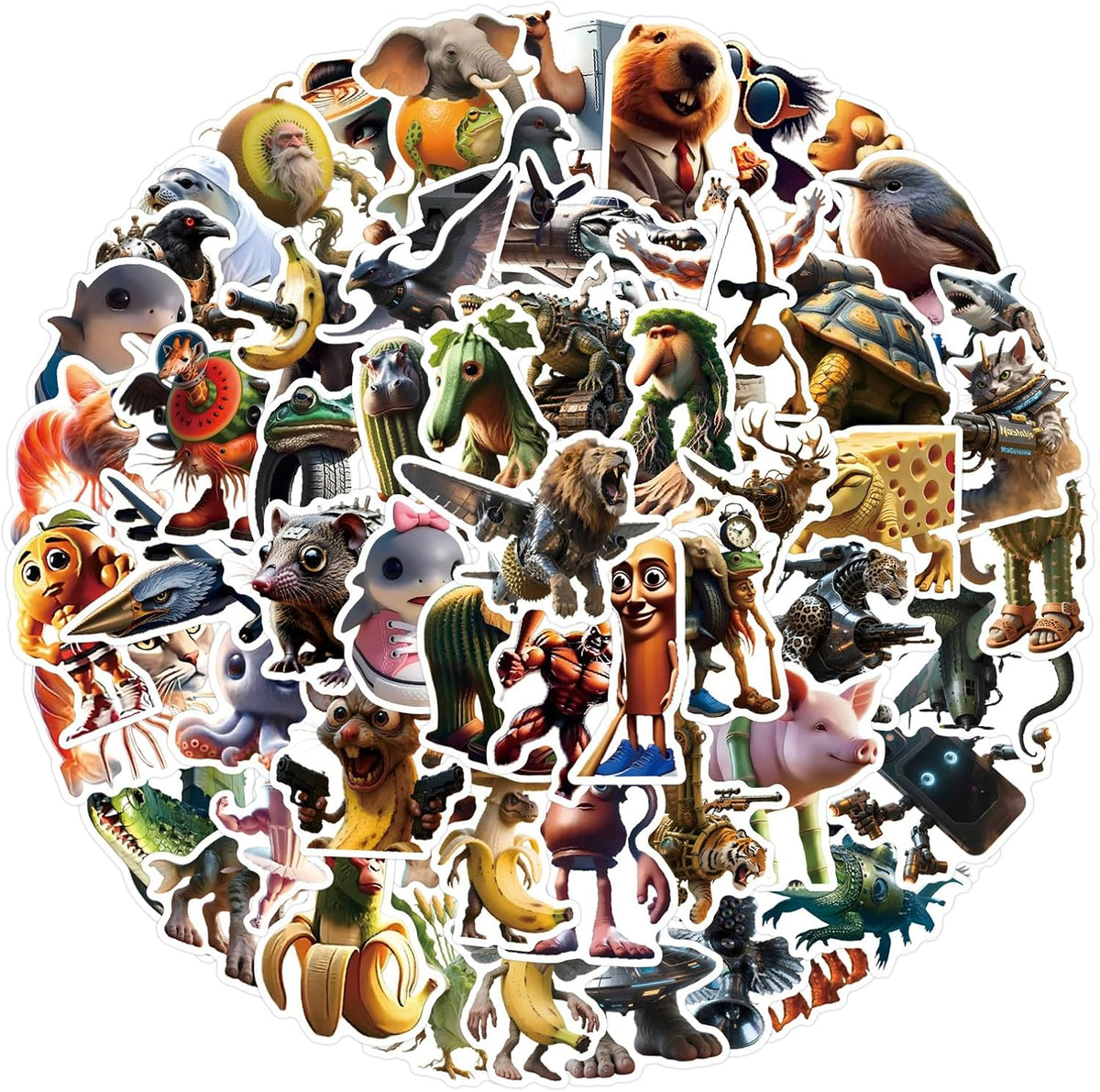 100pcs Italian Brainrot Stickers for Water Bottle, Steal a Brainrot Waterproof Vinyl Decal for Teen Kids Adult Student Laptop Phone Computer Skateboard Luggage Notebook Helmet Scrapbook