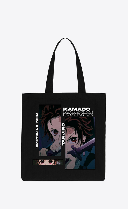 Anime Demon slayer nezuko tanjiro tote bag Black 81