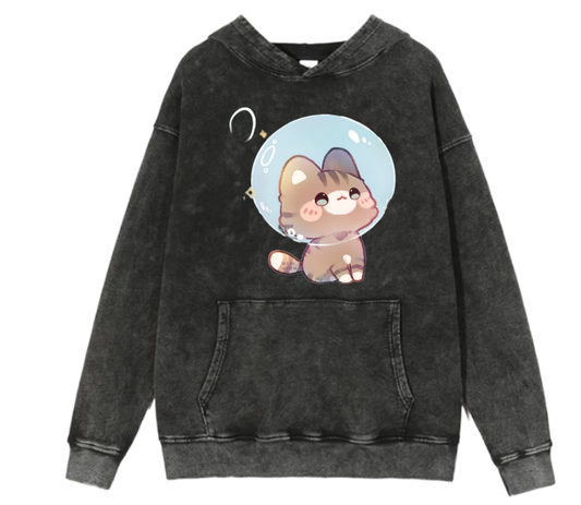 cat Oversize Hoodie Washed 82