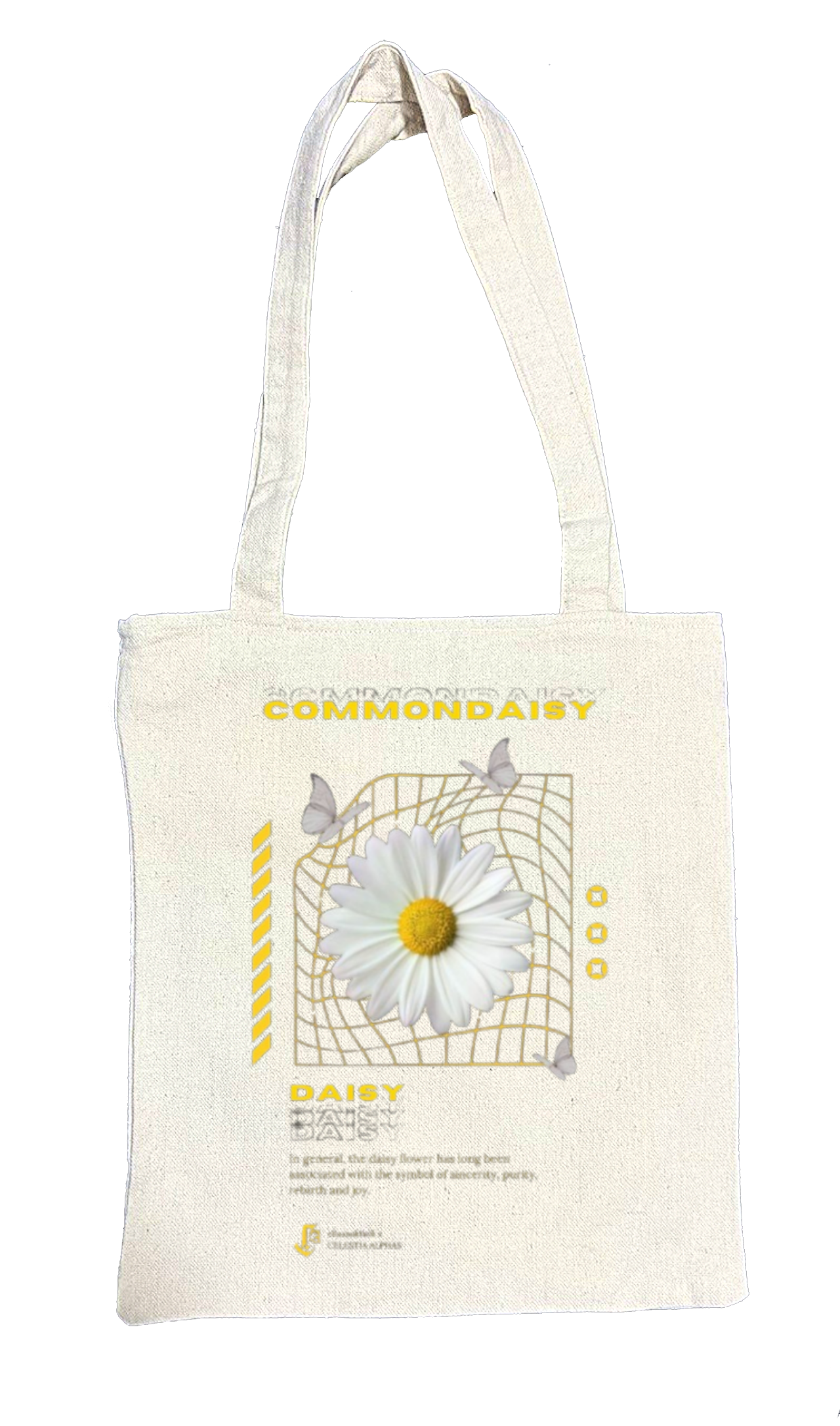 COMMONDAISY Back text tote bag beige 80