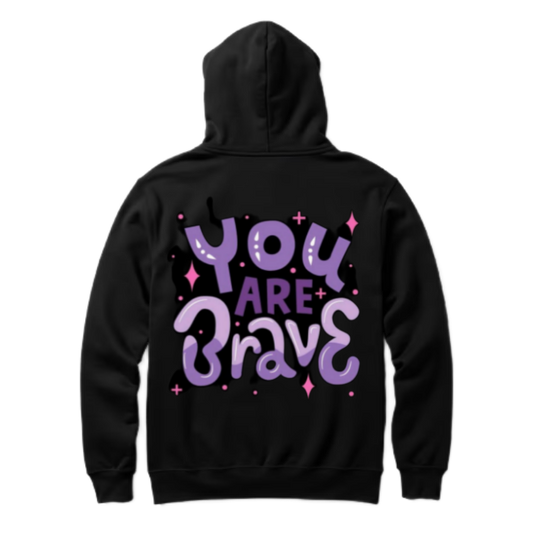 You Are Brave One Size hoodie Black Back 82