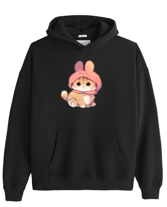 cat Oversize Hoodie Black 82