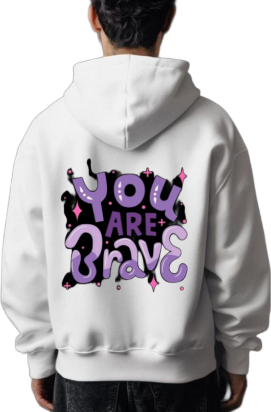 You Brave ARE 。 + One Size hoodie White Back 82