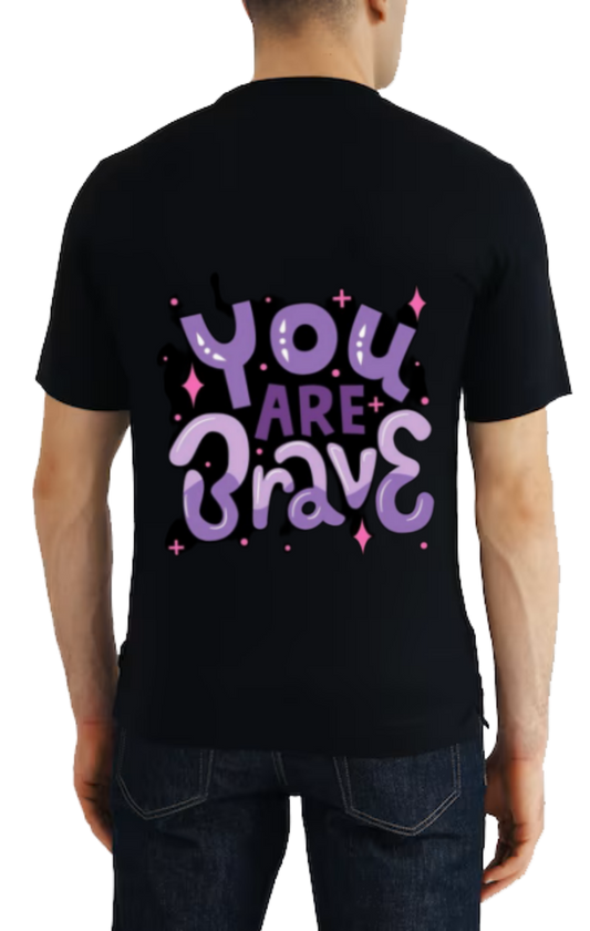 + You ARE Brave t- shirt One Size Black back 83