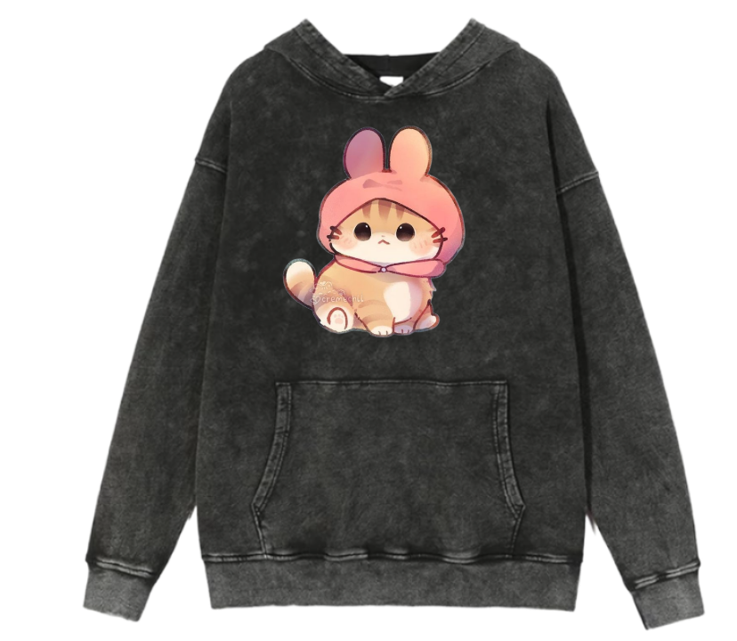 cat Oversize Hoodie Washed 83