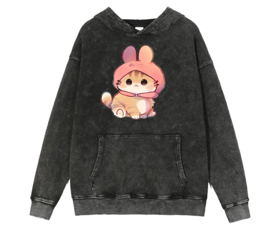cat Oversize Hoodie Washed 83