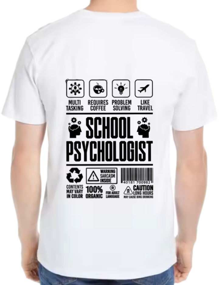 PSYCHOLOGIST Back text One Size t- shirt White Back 83