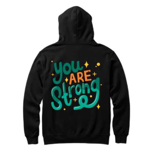 + you +ARE+ Strong One Size hoodie Black Back 83