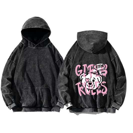 Kiss One Size hoodie Washed Back 66