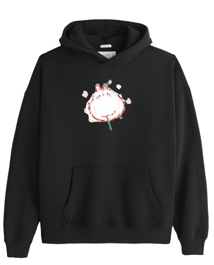 bunny Oversize Hoodie Black 84