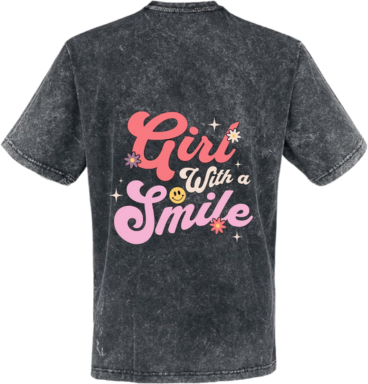 Girt Smile With a t- shirt One Size Washed Back 84