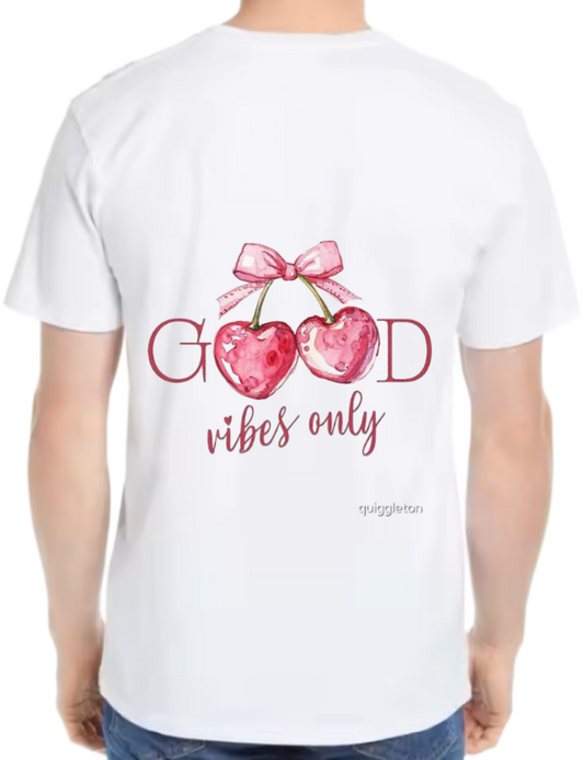 GOOD vibes only t- shirt One Size White back 84