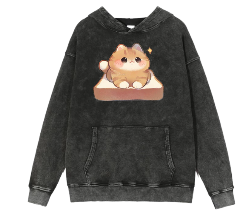 cat Oversize Hoodie Washed 84