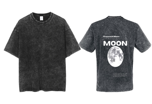 Moon Back text One Size t- shirt Washed Back 63