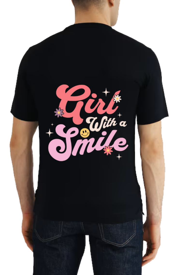 Girt With a Smile t- shirt One Size Black back 85