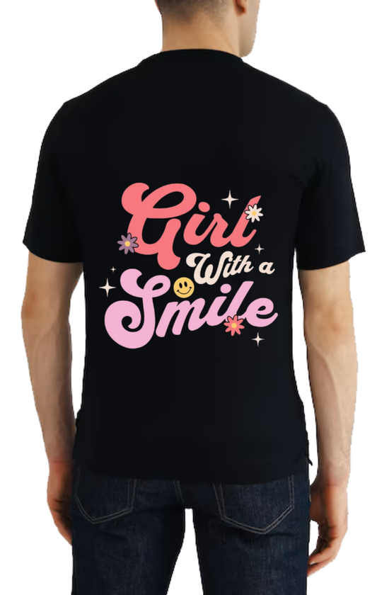 Girt With a Smile t- shirt One Size Black back 85