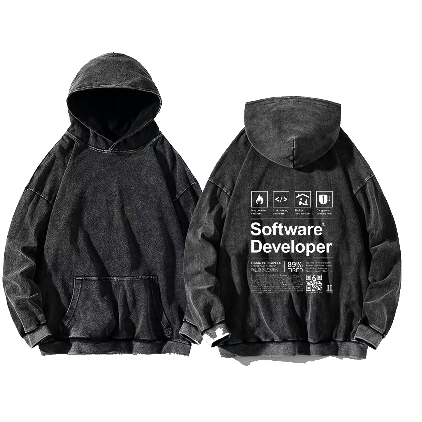 Nurse oversize hoodie Washed back 85