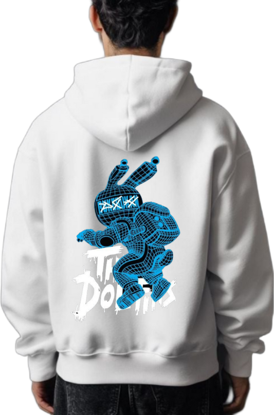 THE DOLLS Back text oversize hoodie White back 85