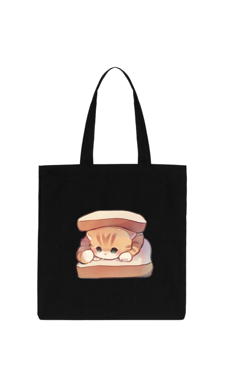 cat tote bag Black 85