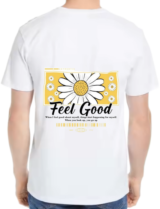 Feel Good t- shirt One Size White back 85