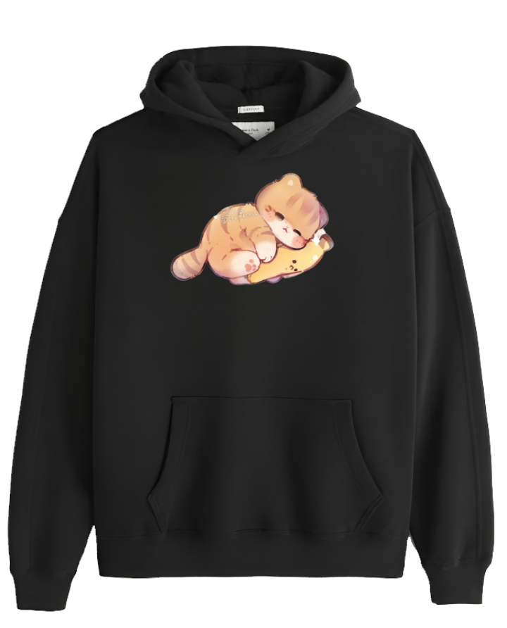 cat Oversize Hoodie Black 85