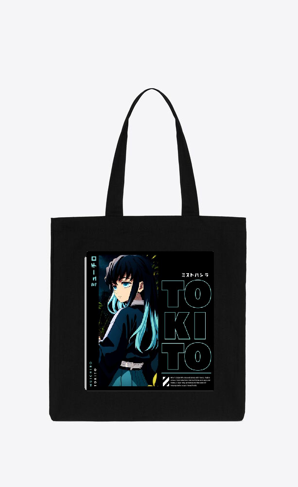 Anime Demon slayer nezuko tanjiro tote bag Black 85