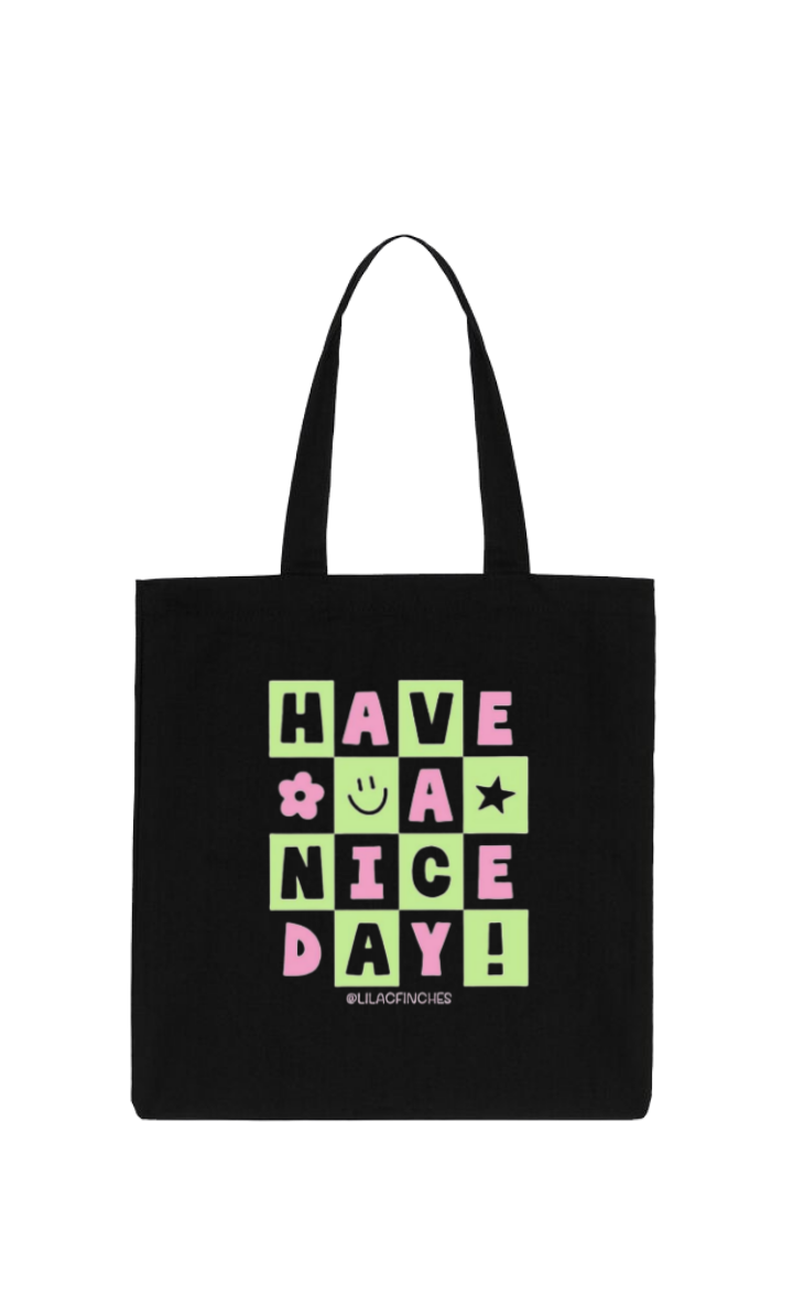 HAVE NICE DAY! tote bag Black 86