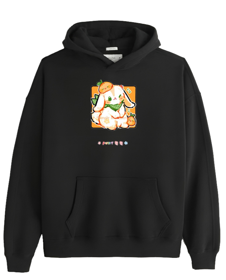 bunny Oversize Hoodie Black 86
