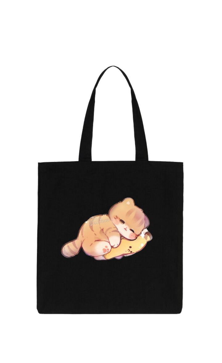 cat tote bag Black 86