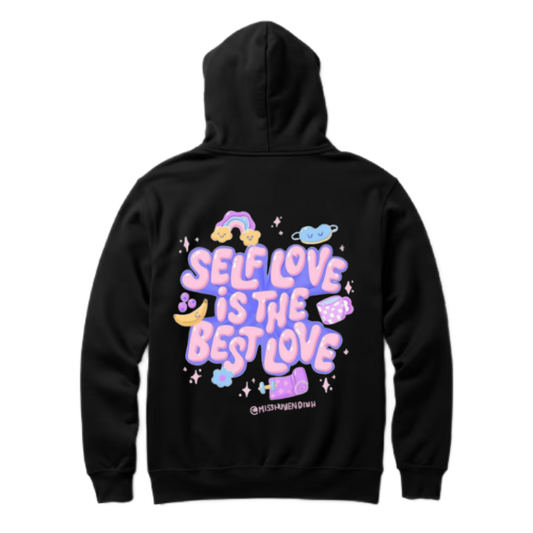 Self Love Is The Best Love One Size hoodie Black Back 86
