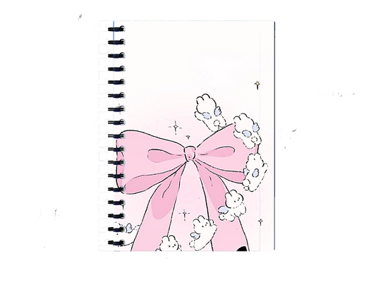 Notebook Coquette Pink Bow and Clouds 86