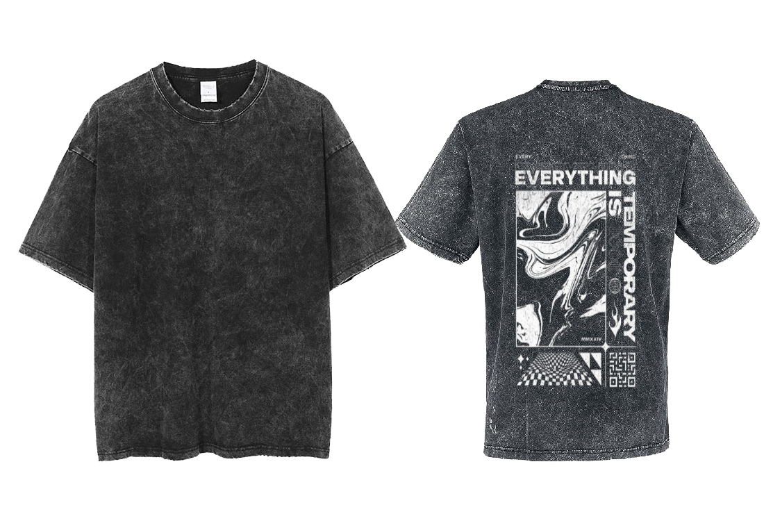 Everything is Temporary Back text One Size t- shirt Washed Back 64