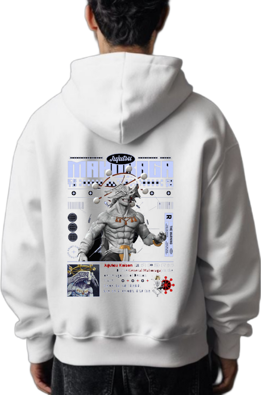 JUJUTSU Back text oversize hoodie White back 86
