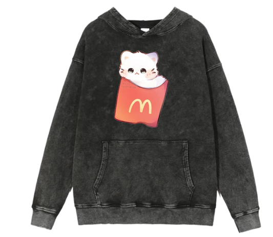 cat Oversize Hoodie Washed 87