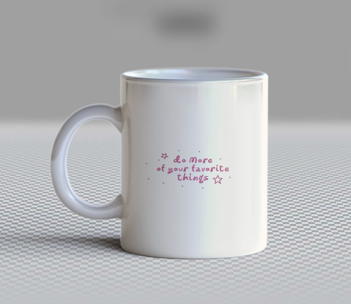 Cute Inspirational Quote Ceramic Coffee Mug – 11oz Aesthetic Do More of Your Favorite Things Tea Cup, Minimalist Hand-Written Positive Vibes Mug for Coffee Lovers, Lovely Self-Care Gift for Women, Girls & Teens