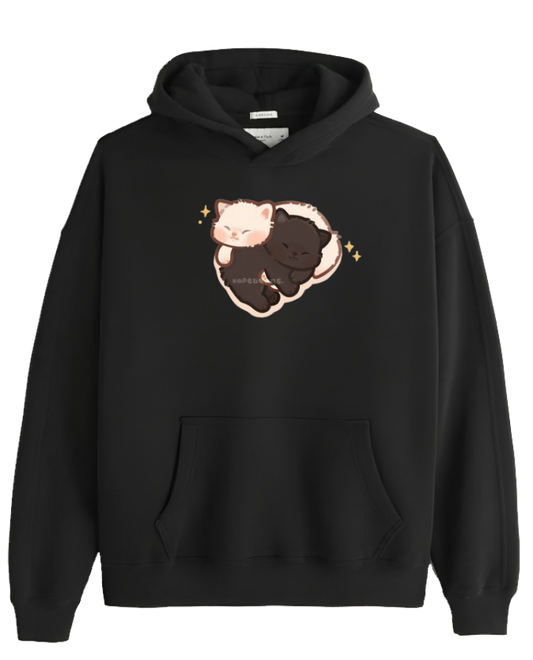 cat Oversize Hoodie Black 87