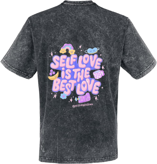 SELF LOVE IS THE BEST LOVE t- shirt One Size Washed Back 87