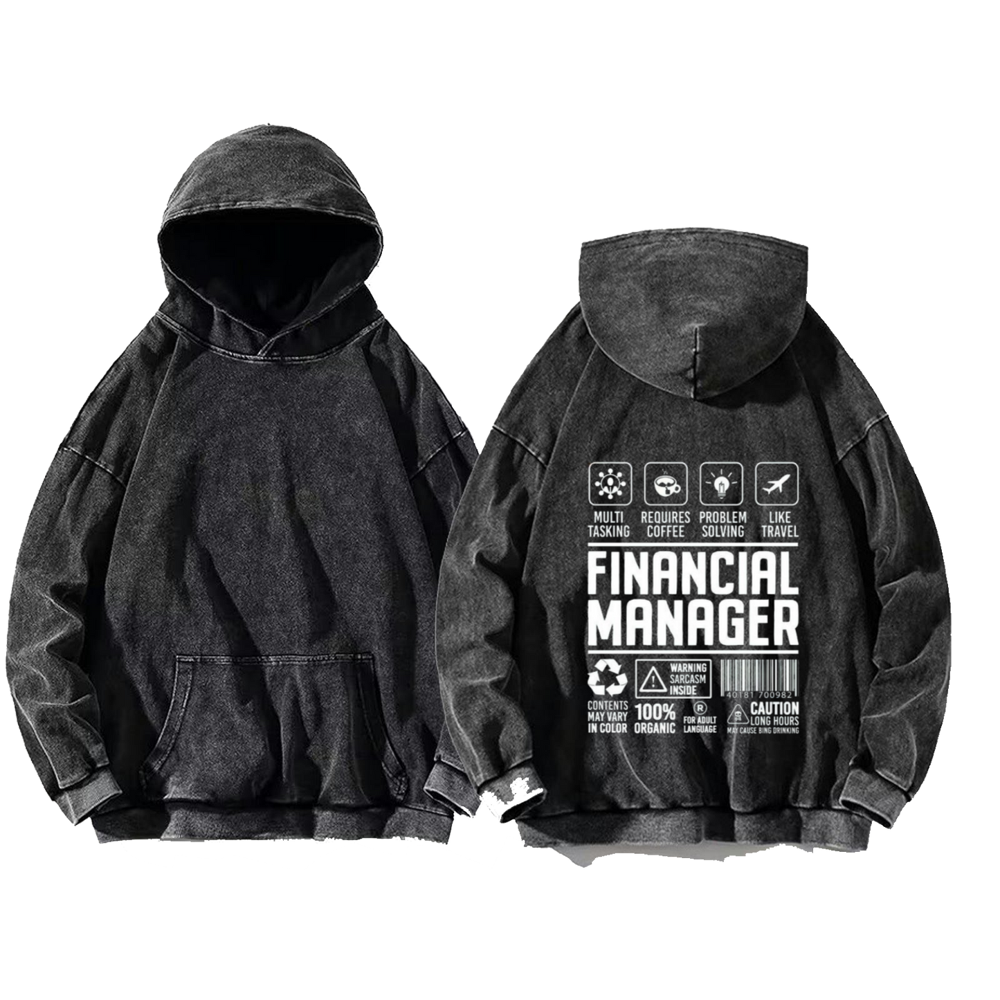 PSYCHOLOGY oversize hoodie Washed back 87