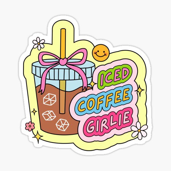 Sticker coffee ICED COFFEE GIRLIE 88