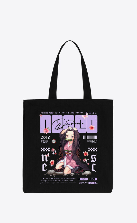 Anime Demon slayer nezuko tanjiro tote bag Black 87