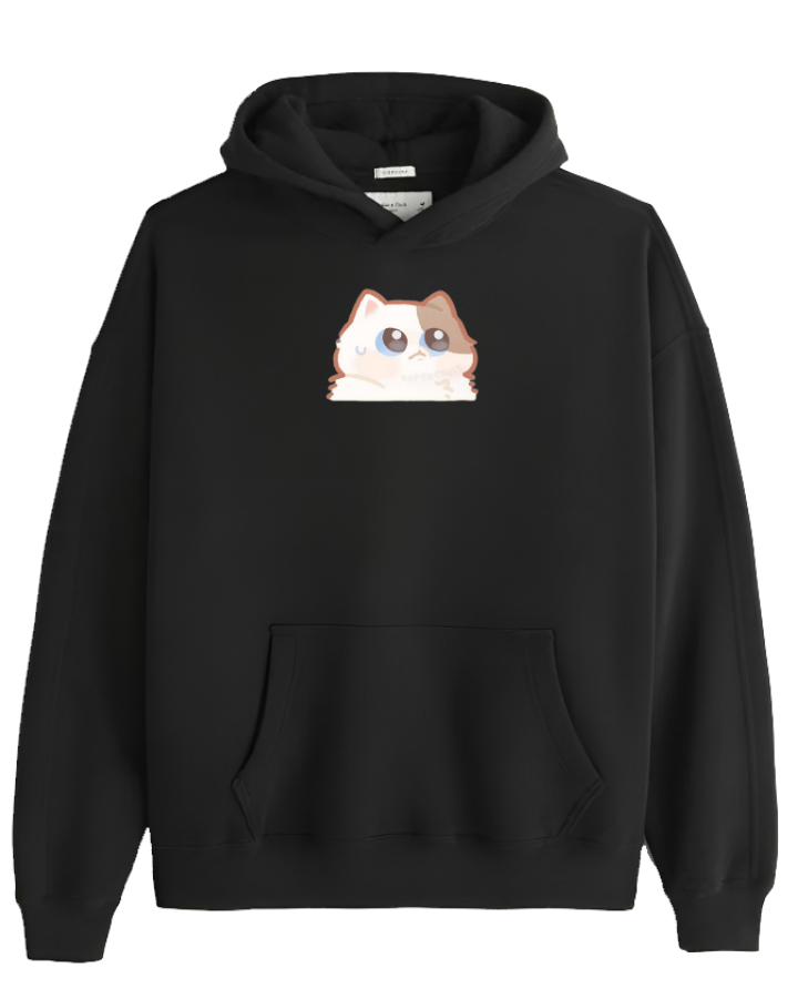 cat Oversize Hoodie Black 88