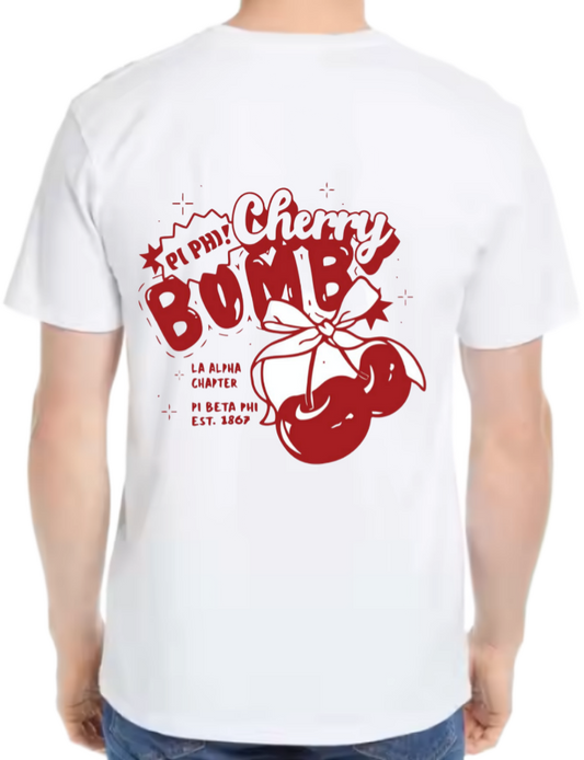 PIPH)! Cherry BOMB t- shirt One Size White back 88