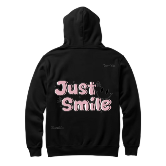 Just Smile One Size hoodie Black Back 88