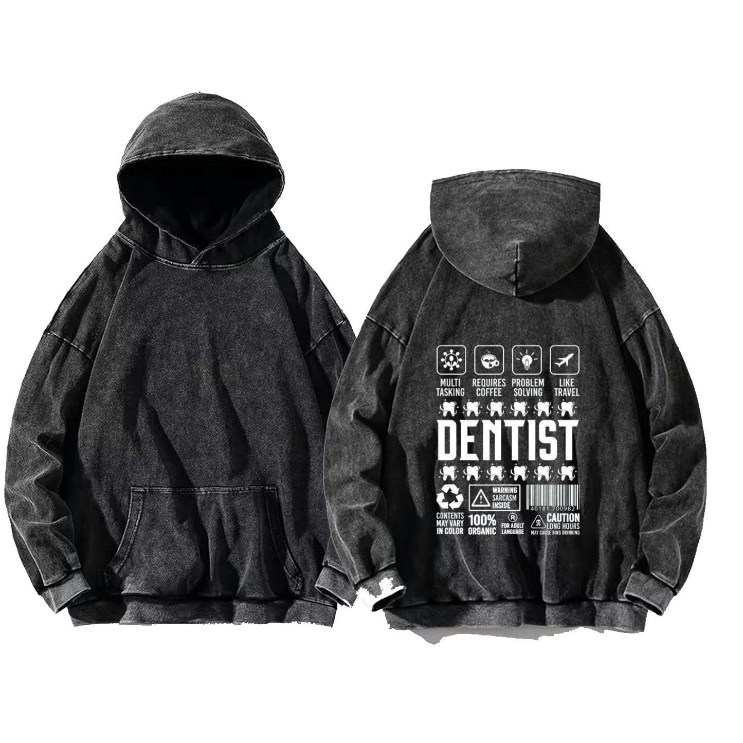 FINANCIAL MANAGER oversize hoodie Washed back 88