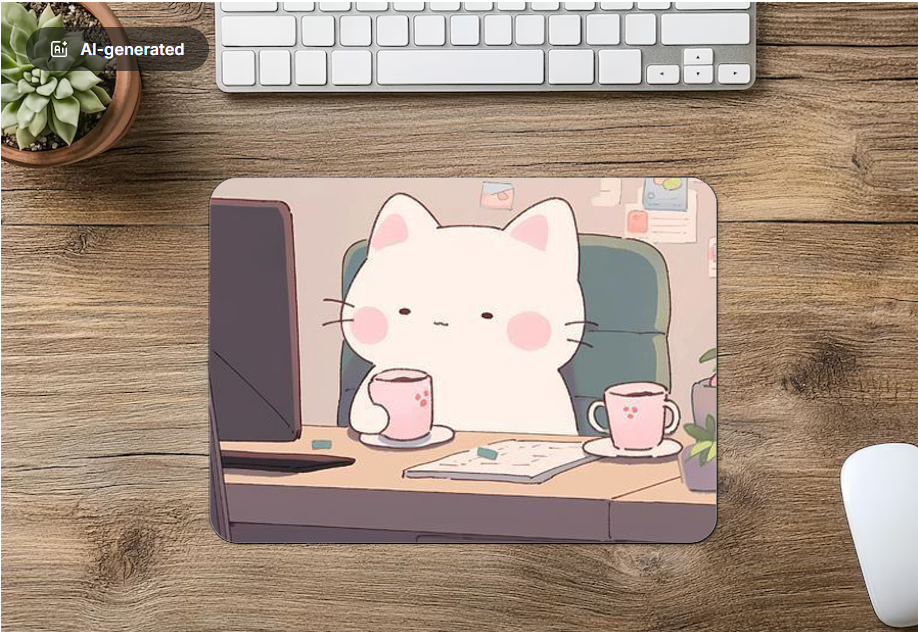 Mouse Pad Peach Cat