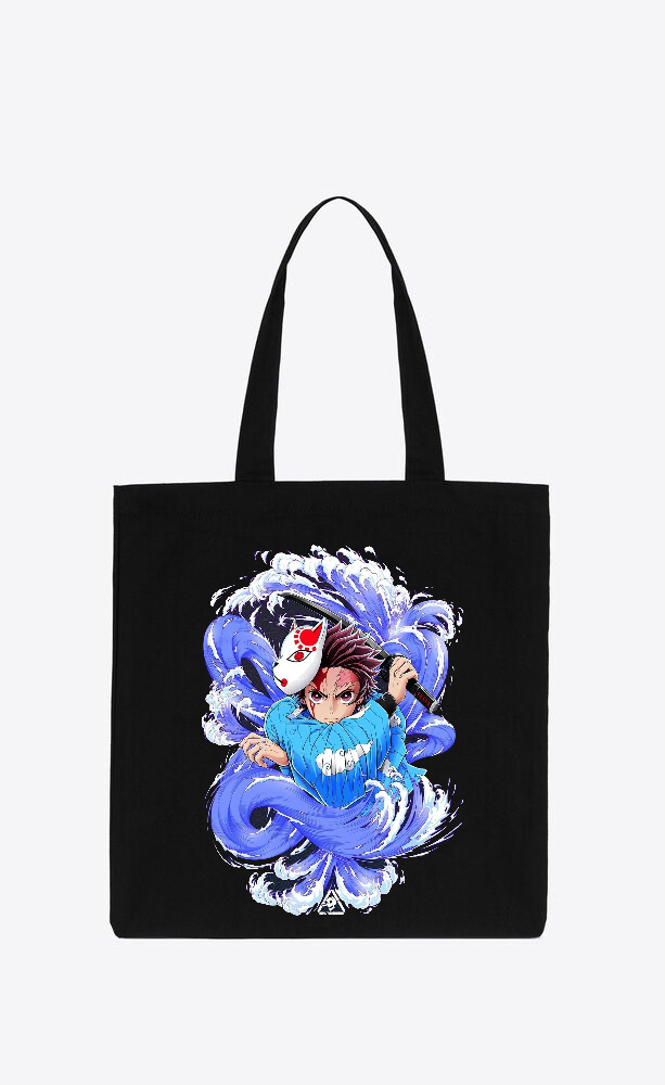 Anime Demon slayer nezuko tanjiro tote bag Black 88