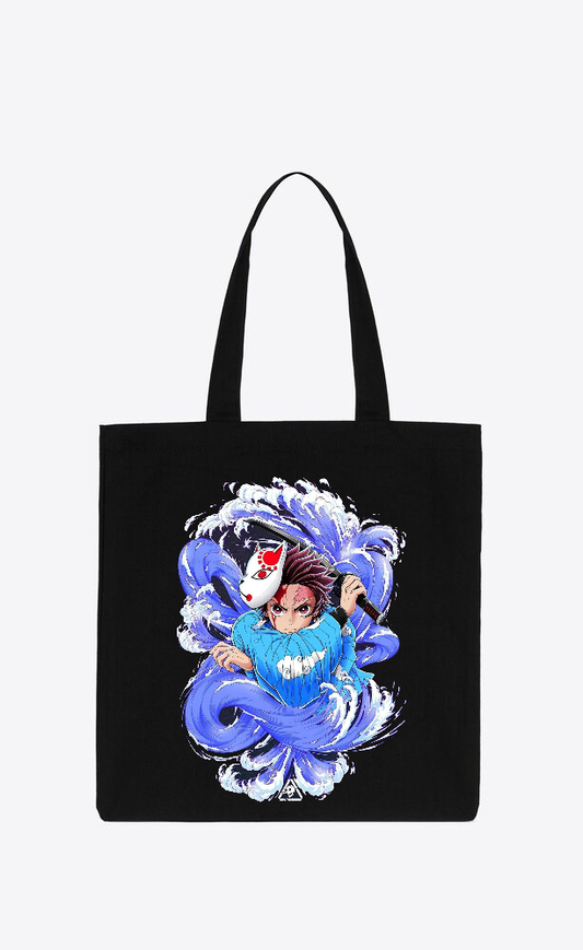 Anime Demon slayer nezuko tanjiro tote bag Black 88